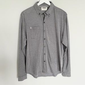 Men’s Linksoul Tempus Fugit Grey Long Sleeve Collared Button Down Shirt